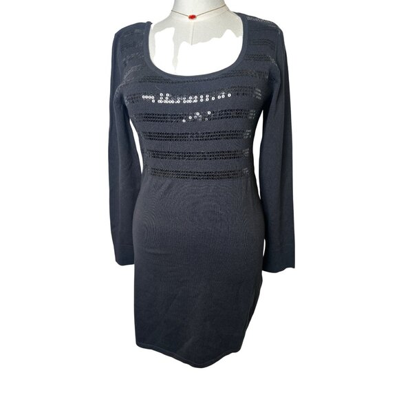 White House Black Market Dresses & Skirts - White House Black Market Women Long Sleeves Pullover Sweater Dress Black Sz L